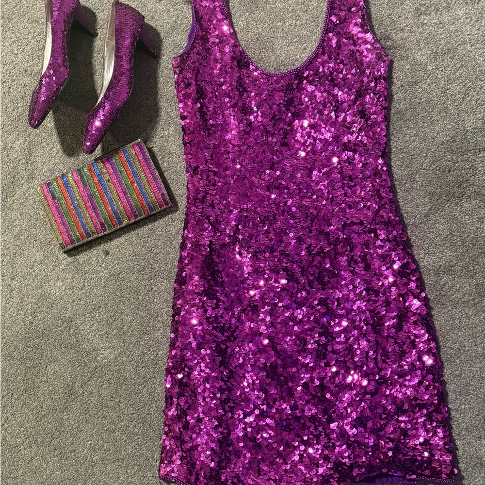 Purple Sequin Dress